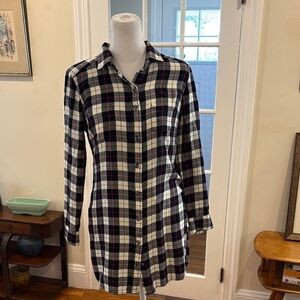 Marine Layer Dahlia Plaid Button-Up Shirt Dress. Size XS